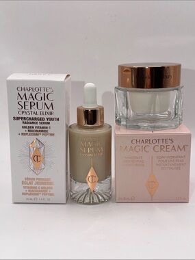 Bundle of Charlotte Tilbury Magic Serum+Magic Cream Duo F/S 1 Oz/Ea. NEW IN BOX!